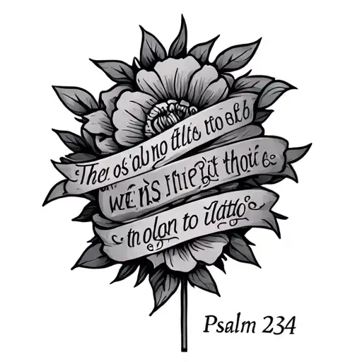 bible verse Psalm 23:4 tattoo design idea