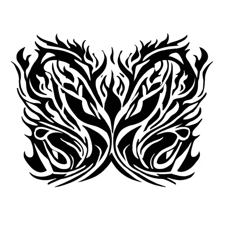 2010 and Flame with tribal tattoo design idea