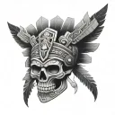 aztec skull tattoo design idea