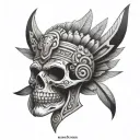 aztec skull tattoo design idea
