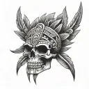 aztec skull tattoo design idea