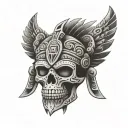 aztec skull tattoo design idea