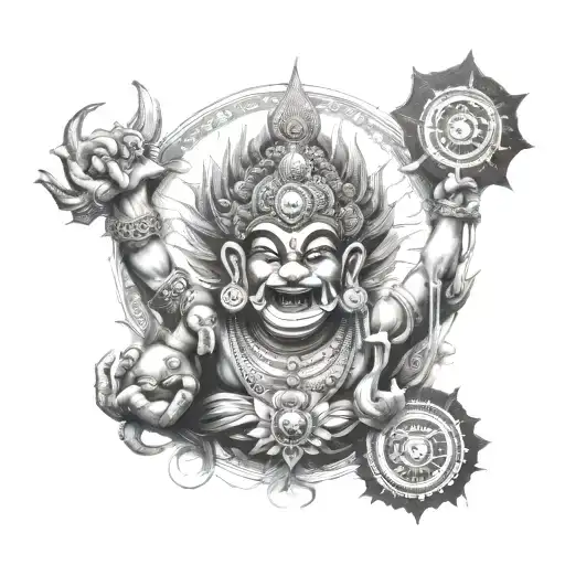 fierce god kaala bhairav tattoo design idea