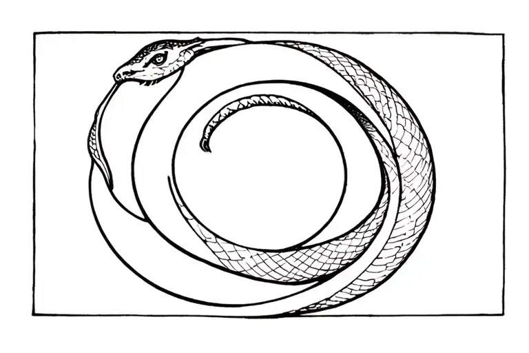 I want an image of an Ouroboros. Its body should form a Mobius strip. The snake should be clearly shown eating its tail. tattoo design idea