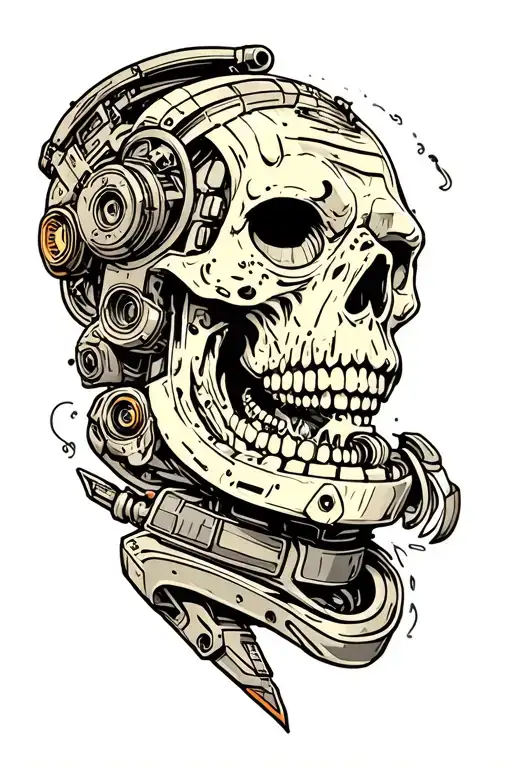 bio mechanical tattoo design idea