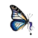 butterfly with semicolon tattoo design idea