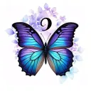 butterfly with semicolon tattoo design idea