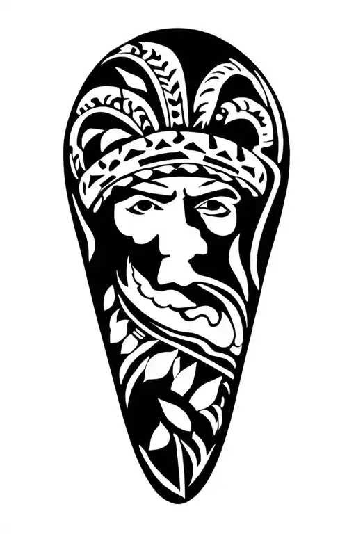 mexican charro Polynesian tribal design inspired tattoo design idea