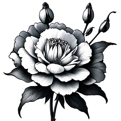 Carnation Snowdrop tattoo design idea
