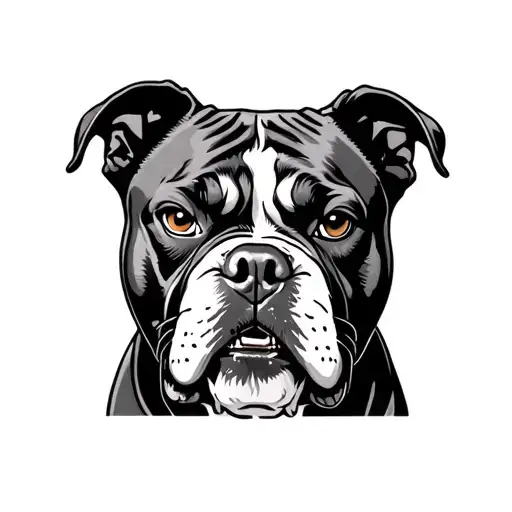Angry Pitbull realistic tattoo design idea