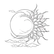 sun and clouds  tattoo design idea