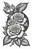 roses with 1976 and 1968 in roman numerals tattoo design idea