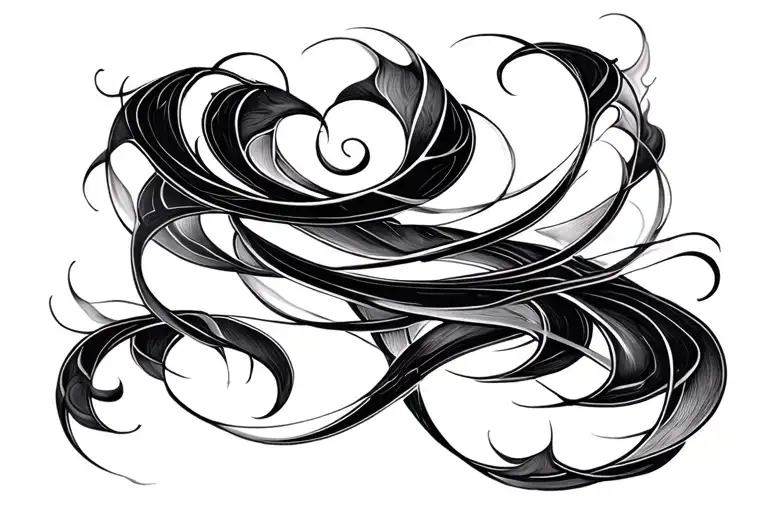 japanese black work spiral smoke tattoo design idea