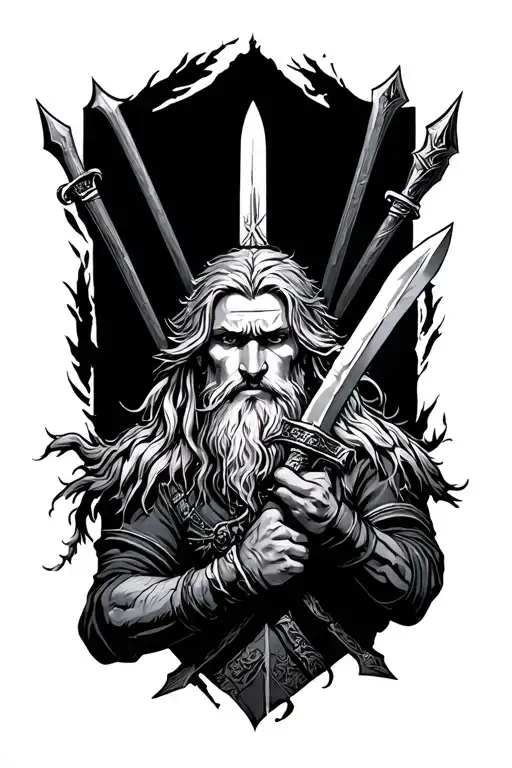 A true warrior doesn’t need a sword quote  from Vinland saga. use thorfinn's knife  tattoo design idea