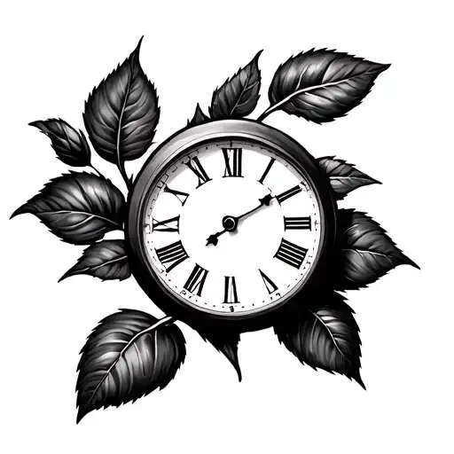 Clock Rose tattoo design idea
