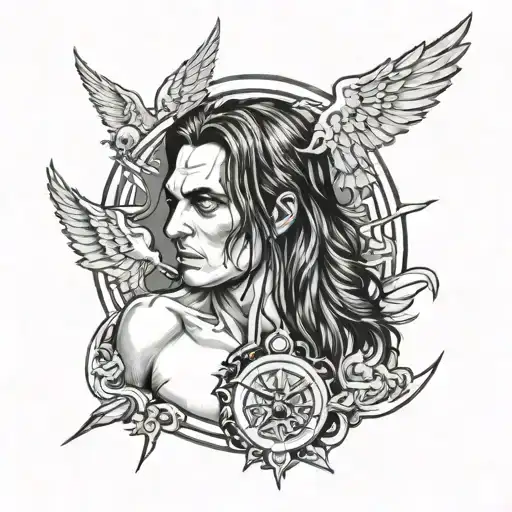 Ozzy Osbourn doing Cocain tattoo design idea