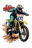 dirt bike number plate that says Alex Holman 107 October 19, 2024 tattoo design idea