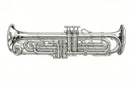 trumpet tattoo design idea