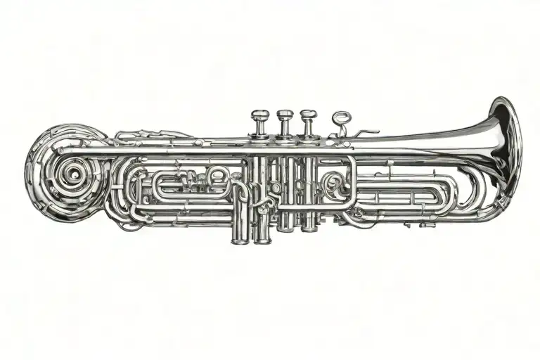 trumpet tattoo design idea