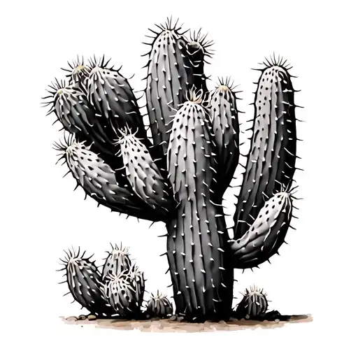 cholla cactus tattoo design idea