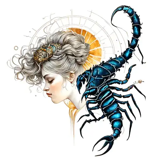Aquarius women scorpio man soulmate love eternal tattoo design idea