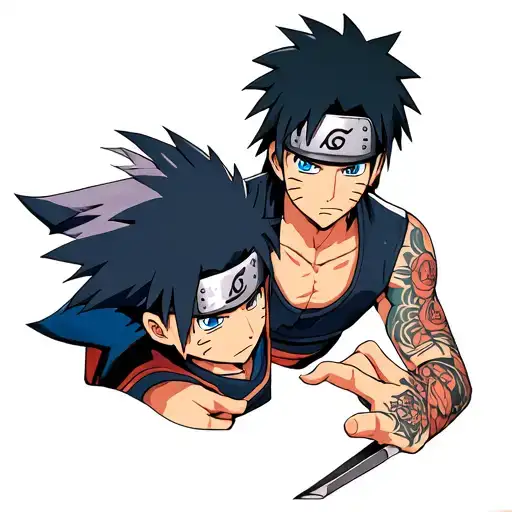 Naruto and sasuke tattoo design idea