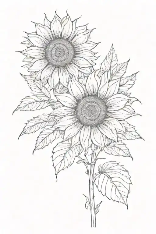 single sunflower tattoo design idea