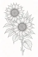single sunflower tattoo design idea