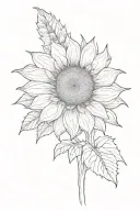 single sunflower tattoo design idea