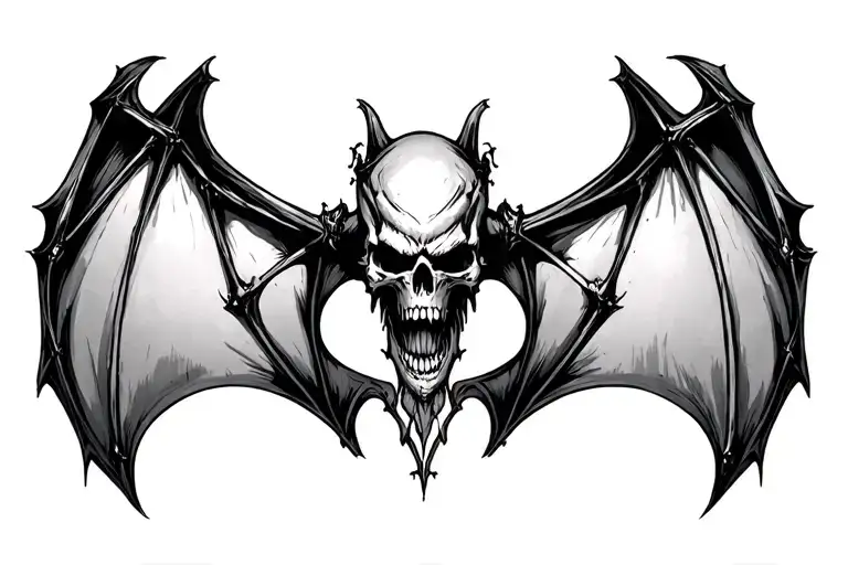Avenged Sevenfold Death Bat sternum tattoo tattoo design idea
