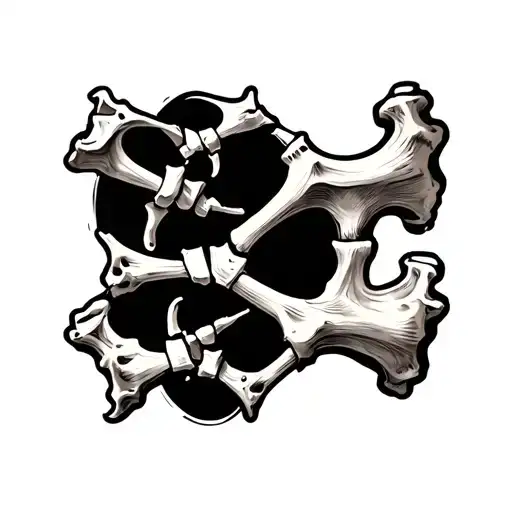 Broken femur Bone tattoo design idea