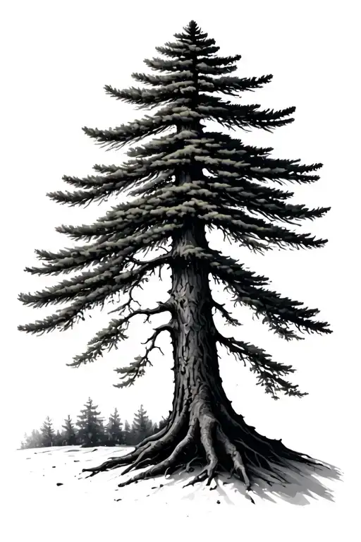 Douglas Fir Tree tattoo design idea