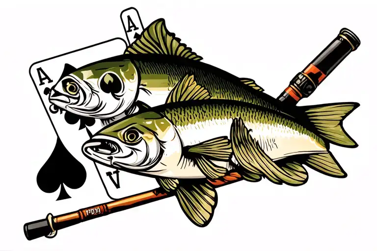 Poker, TN Vols, Fishing pole tattoo design idea