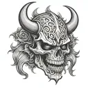 chicano devil skull self-made tattoo design idea