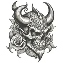 chicano devil skull self-made tattoo design idea