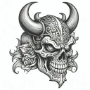 chicano devil skull self-made tattoo design idea