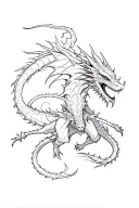 dragon slayer fighting demon tattoo design idea