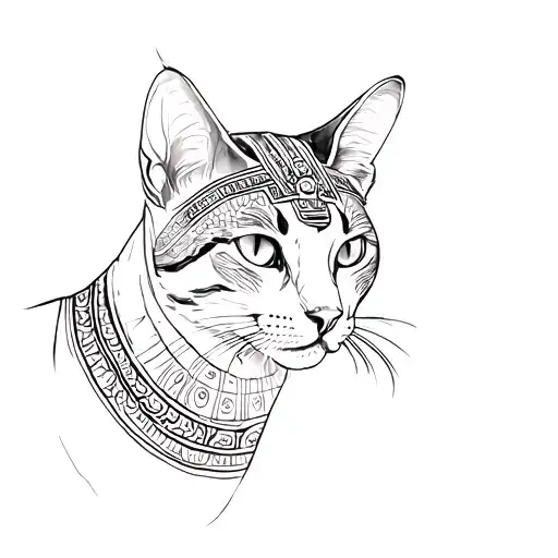 Egyptian cat tattoo design idea