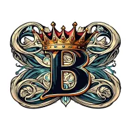 the letter b with a crown on it  tattoo design idea