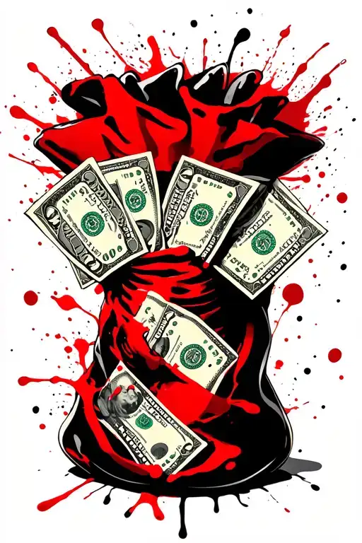 see no evil speak no evil hear no evil money money bag dollars tattoo design idea