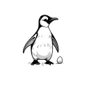 a penguin with an egg tattoo design idea