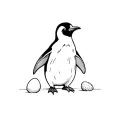 a penguin with an egg tattoo design idea