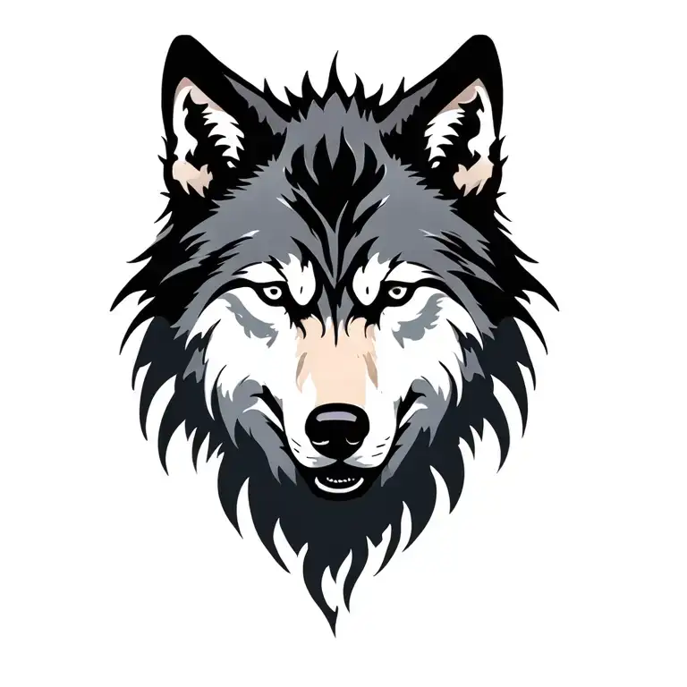 shadow wolf silhouette tattoo design idea