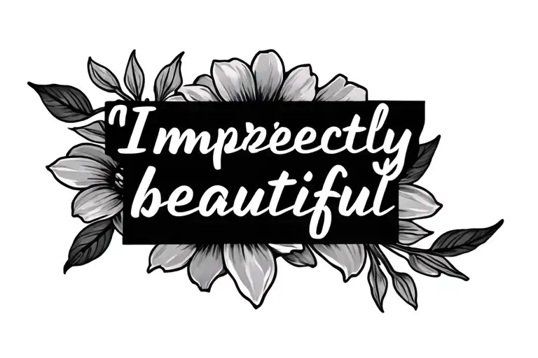 "Imperfectly beautiful " flower  tattoo design idea