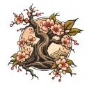 cherry blossom tree tattoo design idea