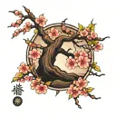 cherry blossom tree tattoo design idea