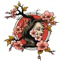 cherry blossom tree tattoo design idea