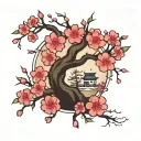 cherry blossom tree tattoo design idea
