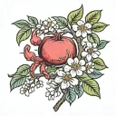 crab apple tree on bicep tattoo design idea