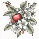crab apple tree on bicep tattoo design idea